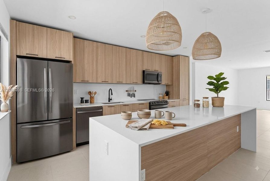 Furnished interior view inside a new home in , Miami (Image 10). Furnished interior view inside a new home in , Miami (Image 10).