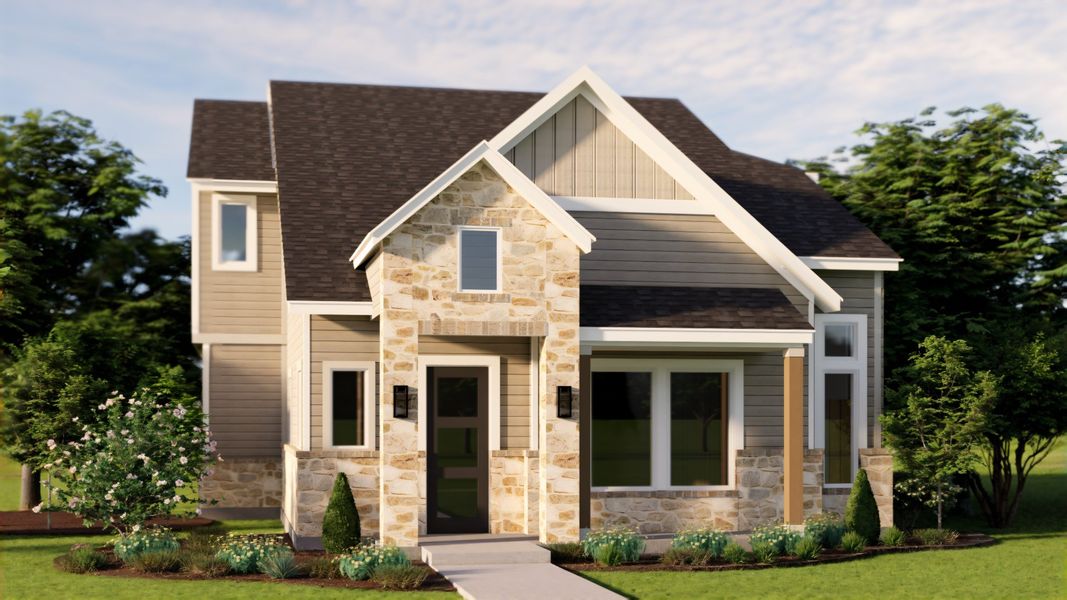 Representative exterior photo of a completed home built from the Fenway by Pacesetter Homes in Easton Park, Austin, TX (Image 4).