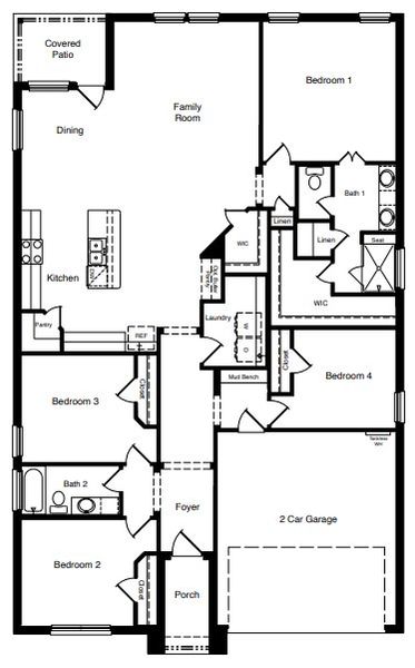 2D floor plan layout for the 2015 - THE BLANCO by D.R. Horton in Abbey Glen, Lubbock, TX (Image 3). 2D floor plan layout for the 2015 - THE BLANCO by D.R. Horton in Abbey Glen, Lubbock, TX (Image 3).