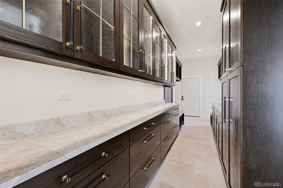 Kitchen Galley area leading to garage door Kitchen Galley area leading to garage door