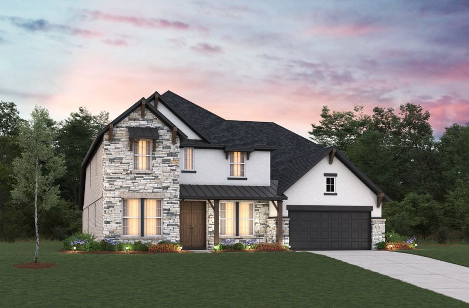 Representative exterior photo of a completed home built from the Lockhart by Beazer Homes in ARTAVIA, Conroe, TX (Image 1). Representative exterior photo of a completed home built from the Lockhart by Beazer Homes in ARTAVIA, Conroe, TX (Image 1).