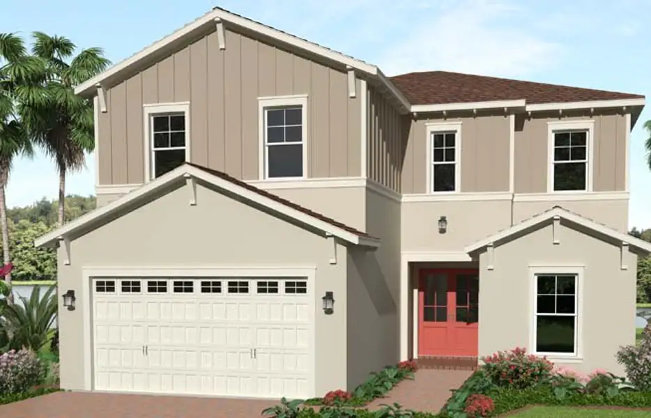 Representative exterior photo of a completed home built from the Poinciana Grand by Minto Communities in Westlake, Loxahatchee, FL (Image 4).