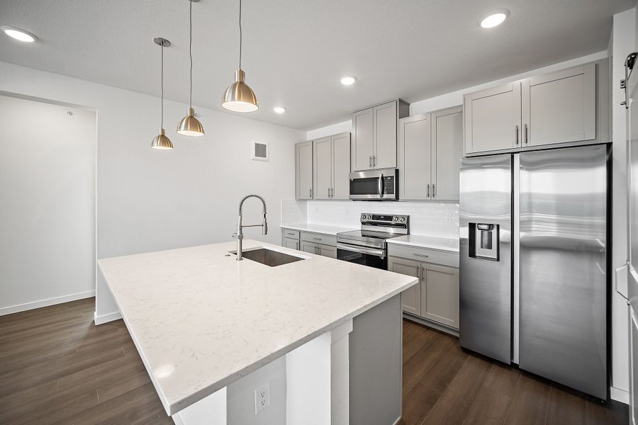 Furnished interior view inside a new home in The Residences at Victory Ridge, Colorado Springs (Image 6). Furnished interior view inside a new home in The Residences at Victory Ridge, Colorado Springs (Image 6).