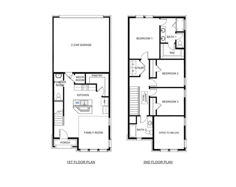 2D floor plan layout of this home in Mustang Square, Plano, TX (Image 2).