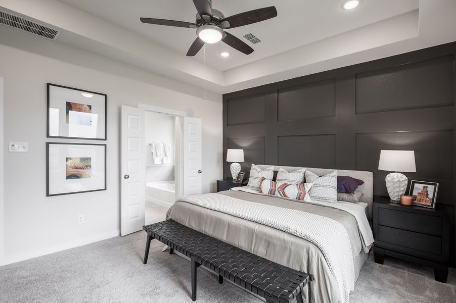 Representative furnished interior of a home built from the Caddo by Tri Pointe Homes in Mason Woods, Cypress (Image 42).
