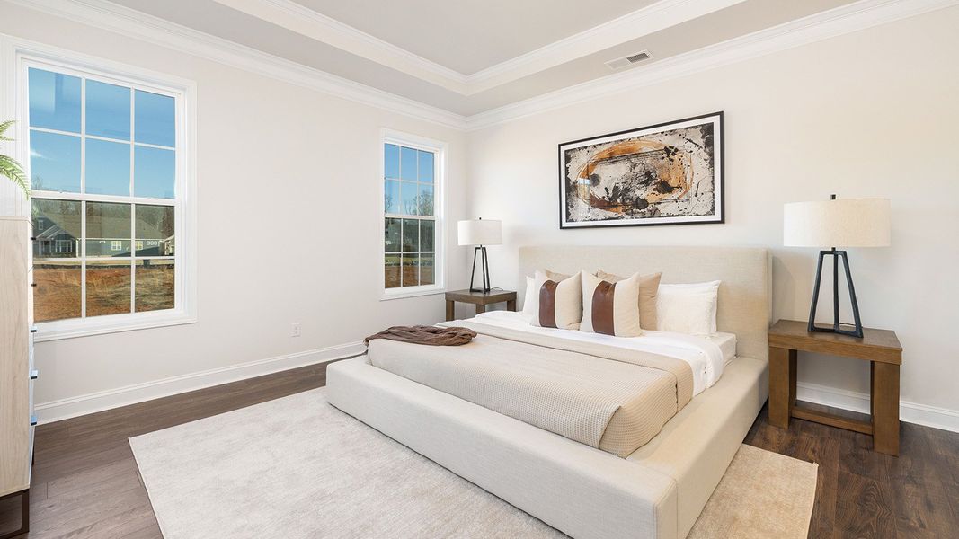 Representative furnished interior of a home built from the Azalea by D.R. Horton in Reserve at Tap Root Farms, Fletcher (Image 18). Representative furnished interior of a home built from the Azalea by D.R. Horton in Reserve at Tap Root Farms, Fletcher (Image 18).