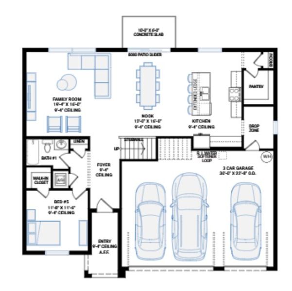 2D floor plan layout for the Dorsett by Cardel Homes in Fieldstone, Plant City, FL (Image 8).