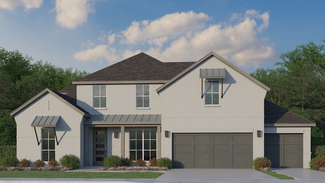 Plan 1691 Elevation C with 3 Car Garage