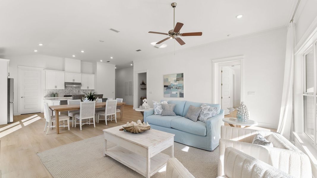 Furnished interior view inside a new home in Breakfast Point East Phase II, Panama City Beach (Image 12). Furnished interior view inside a new home in Breakfast Point East Phase II, Panama City Beach (Image 12).