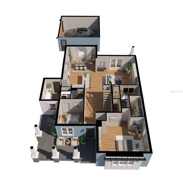 2D floor plan layout of this home in , Tampa, FL (Image 3).