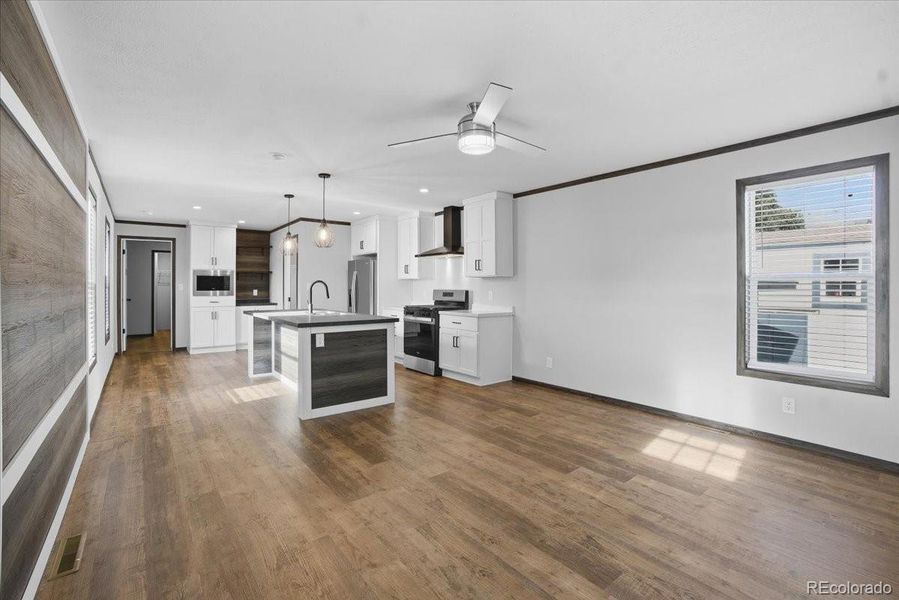 Kitchen/Living Room with Accent Wall