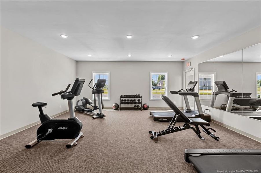 Exercise room in Clommunity Bldg