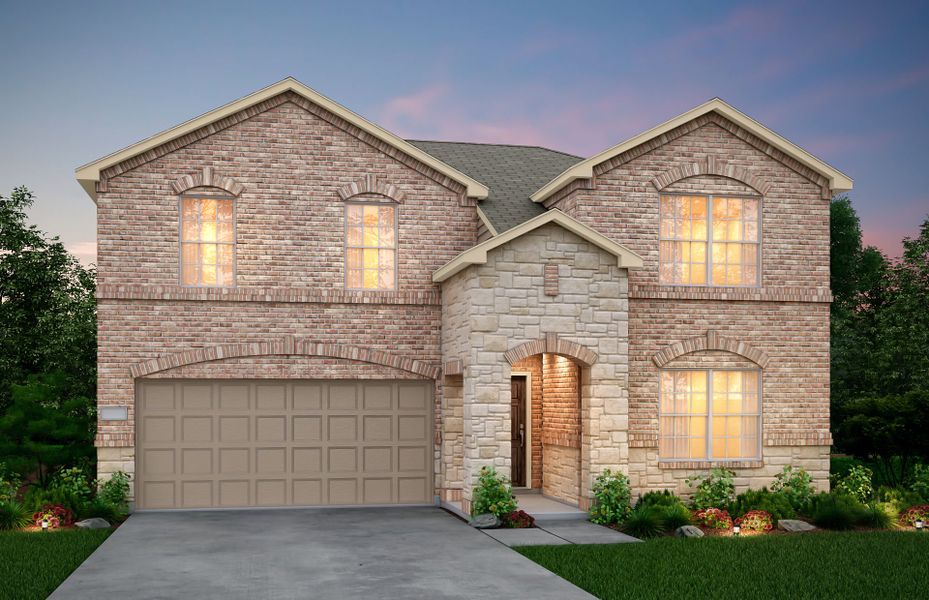 The La Salle, a 2-story new construction home, shown with Home Exterior F