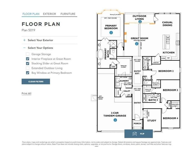 2D floor plan layout of this home in Sienna 65', Missouri City, TX (Image 3). 2D floor plan layout of this home in Sienna 65', Missouri City, TX (Image 3).