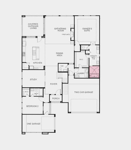 Structural Options Added Include: Freestanding Tub in Primary Bath