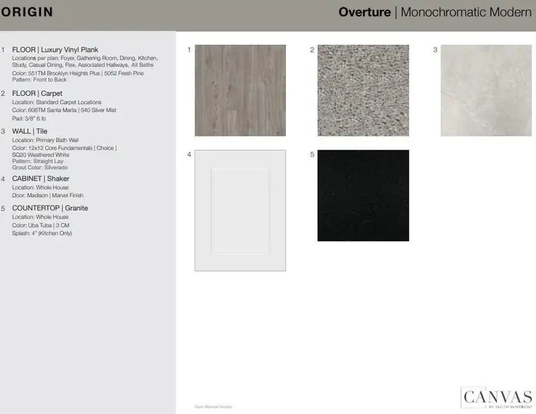 Design Selections. Home is under construction, selections subject to change.