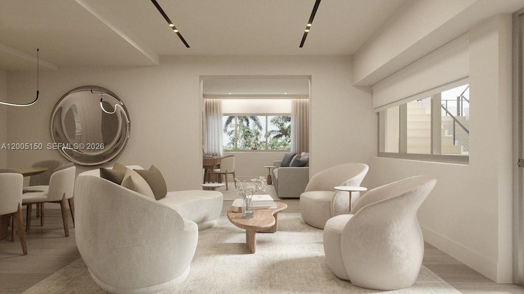 Furnished interior view inside a new home in , Miami Beach (Image 8).