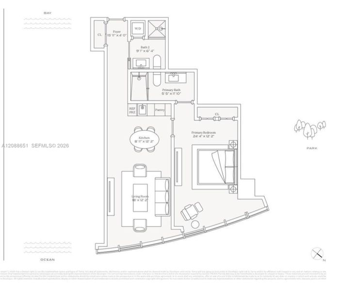 2D floor plan layout of this home in , Miami Beach, FL (Image 2). 2D floor plan layout of this home in , Miami Beach, FL (Image 2).