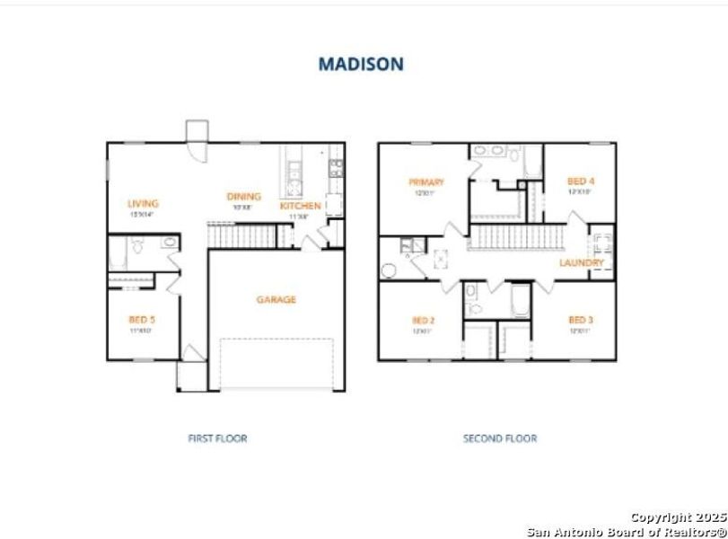 2D floor plan layout of this home in Las Colinas, Kenedy, TX (Image 2).