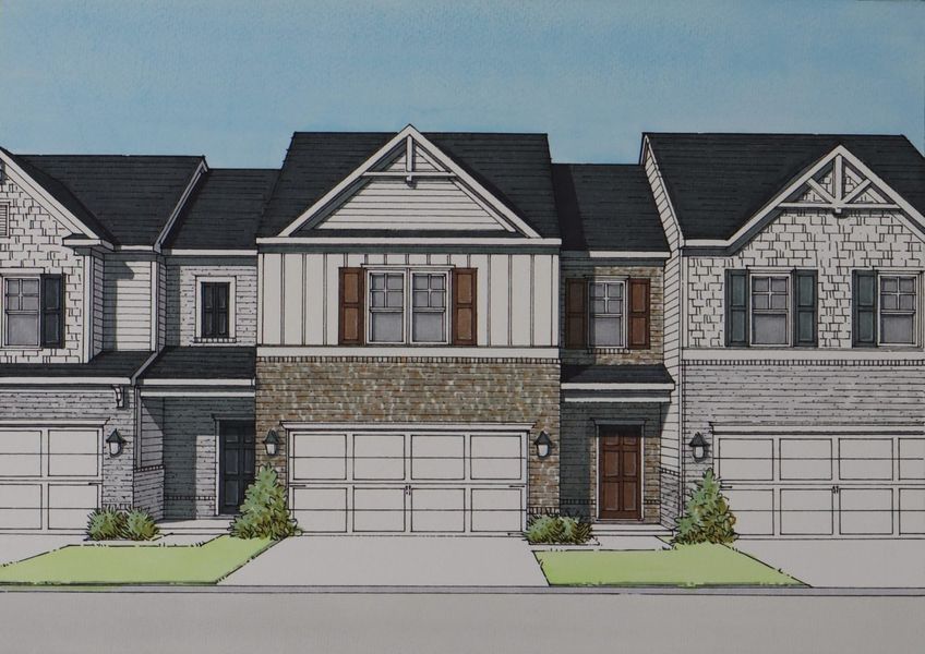 Representative exterior photo of a completed home built from the Redbud by Kerley Family Homes in Park Center Pointe, Austell, GA (Image 5).