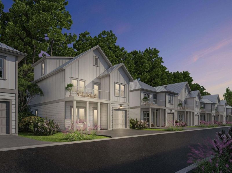 Representative exterior photo of a completed home built from the Pearl by Brock Built in Nautilus Pointe, Inlet Beach, FL (Image 23).