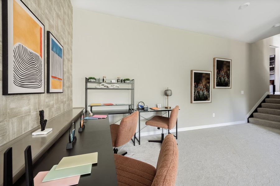 Representative furnished interior of a home built from the Blair by Fischer Homes in Twin Lakes, Hoschton (Image 28).