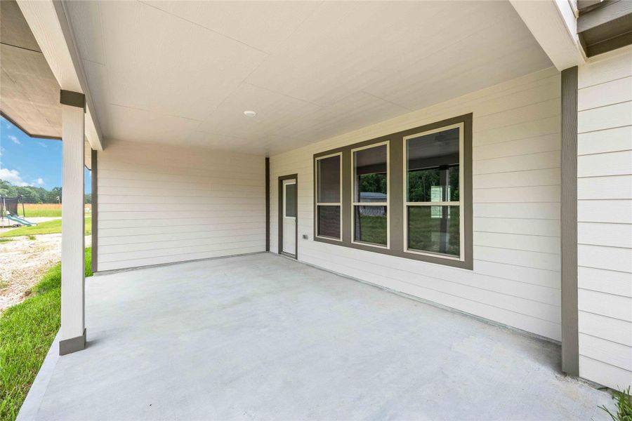 Enjoy your evenings and weekends on your extended covered back patio. Enjoy your evenings and weekends on your extended covered back patio.