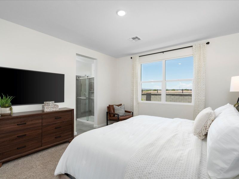 Primary Bedroom in the Jubilee Floorplan at Silva Farms