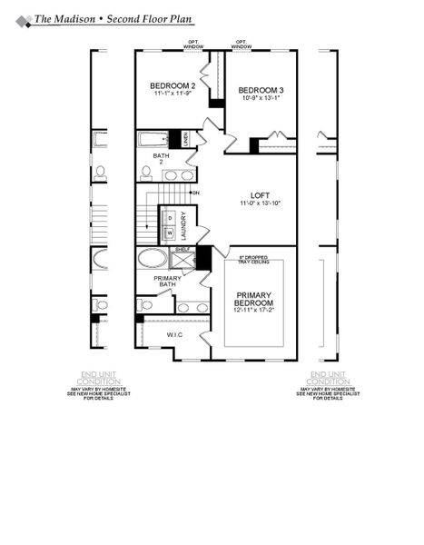 2D floor plan layout of this home in Harbor Crossing, Greensboro, NC (Image 6).