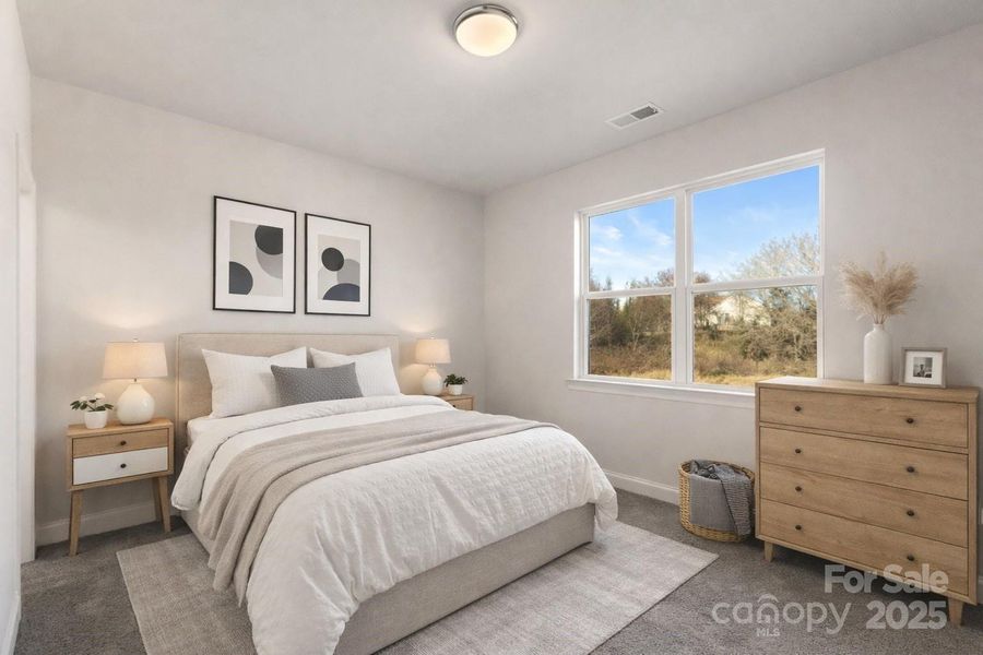 Virtually staged bedroom