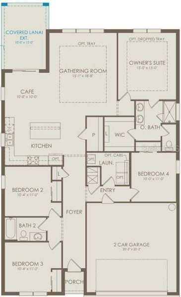 2D floor plan layout of this home in The Landings at Live Oak Lake, St. Cloud, FL (Image 2). 2D floor plan layout of this home in The Landings at Live Oak Lake, St. Cloud, FL (Image 2).