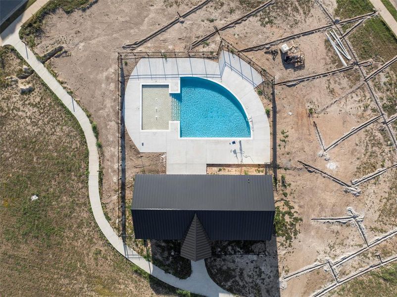 Aerial view of a pool Aerial view of a pool