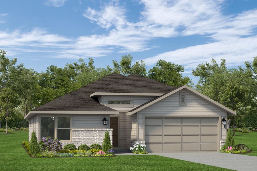 Representative exterior photo of a completed home built from the Persimmon by Autograph Homes in Aldeana - Paintbrush Collection, Bonney, TX (Image 1).