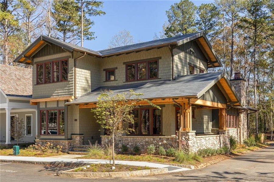 Front exterior of a new home in , Chattahoochee Hills, GA, highlighting curb appeal (Image 2). Front exterior of a new home in , Chattahoochee Hills, GA, highlighting curb appeal (Image 2).