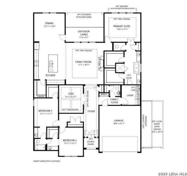 2D floor plan layout of this home in Legacy at Lake Dunlap, New Braunfels, TX (Image 5).