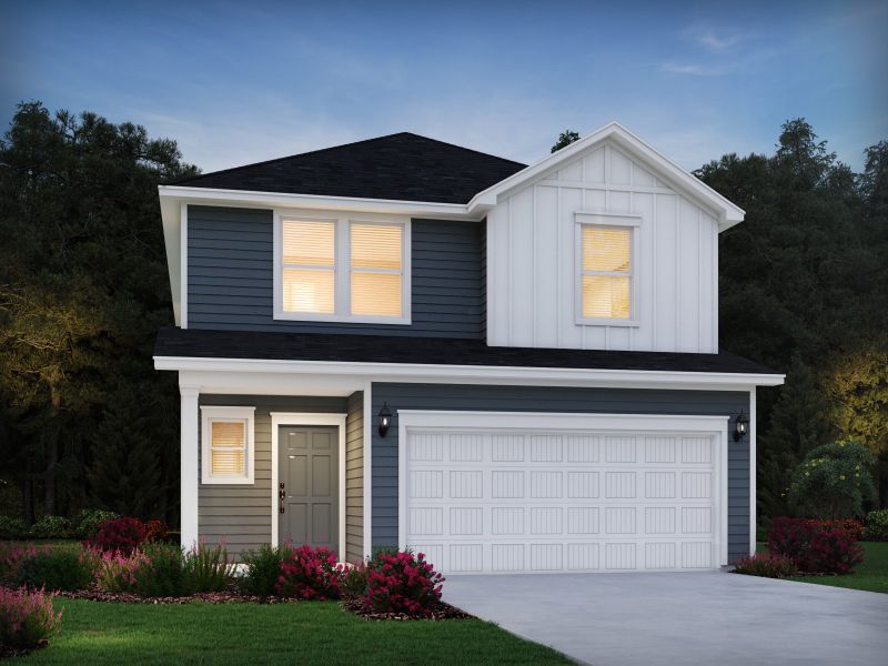 Representative exterior photo of a completed home built from the Paisley by Meritage Homes in Creek Ridge - Heritage Collection, Spartanburg, SC (Image 2). Representative exterior photo of a completed home built from the Paisley by Meritage Homes in Creek Ridge - Heritage Collection, Spartanburg, SC (Image 2).