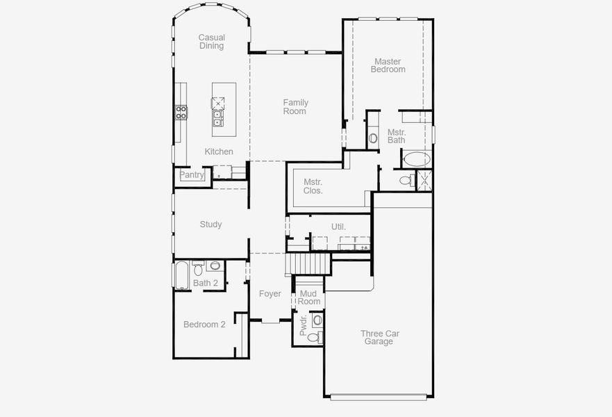 2D floor plan layout for the Collin by Coventry Homes in Candela 60', Richmond, TX (Image 4).