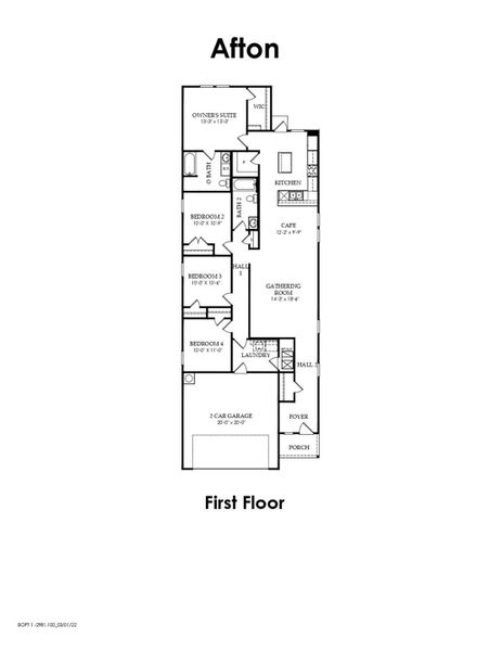 2D floor plan layout of this home in Mavera, Conroe, TX (Image 3).