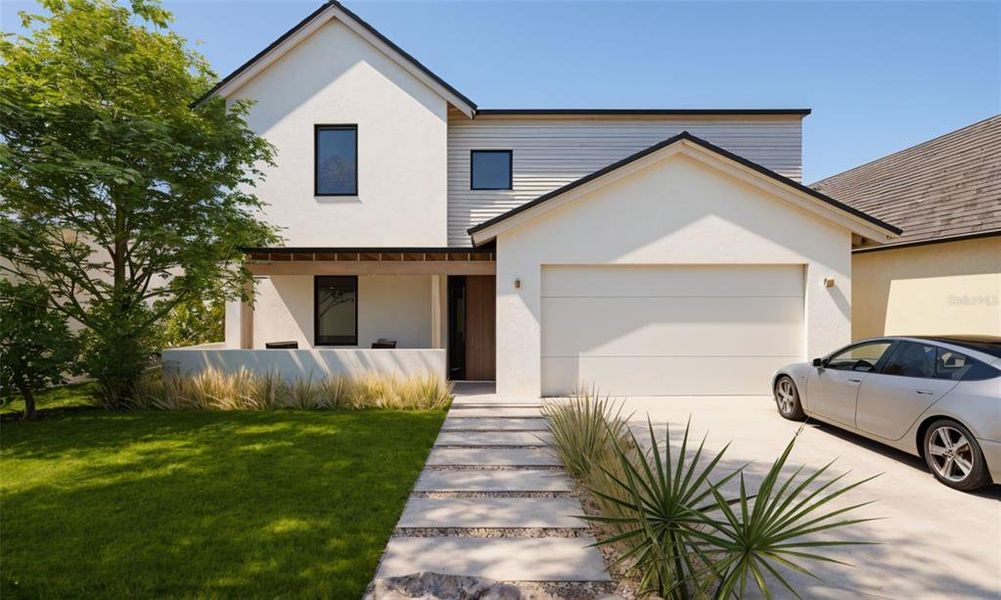 Front exterior of a new home in , Lady Lake, FL, highlighting curb appeal (Image 2).