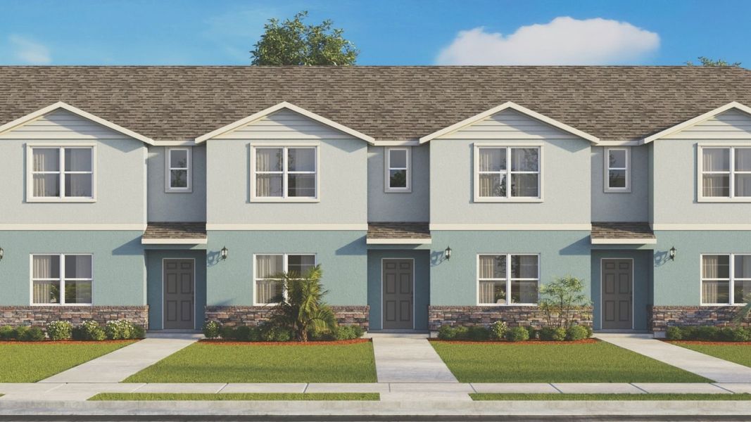Representative exterior photo of a completed home built from the Sterling by D.R. Horton in Fish Lake Cove, Kissimmee, FL (Image 16). Representative exterior photo of a completed home built from the Sterling by D.R. Horton in Fish Lake Cove, Kissimmee, FL (Image 16).