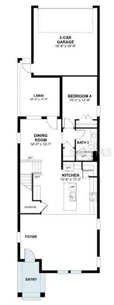 2D floor plan layout of this home in Lake Star at Ovation, Winter Garden, FL (Image 3).