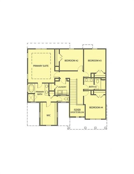 2D floor plan layout of this home in The Overlook at Factory Shoals, Mableton, GA (Image 3).