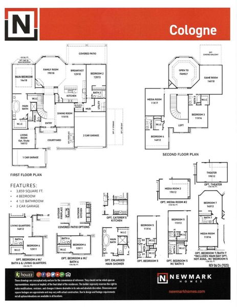 2D floor plan layout of this home in Elyson 45' & 70', Katy, TX (Image 2).