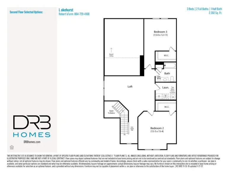 2D floor plan layout of this home in Robert's Farm, Greenville, SC (Image 5).