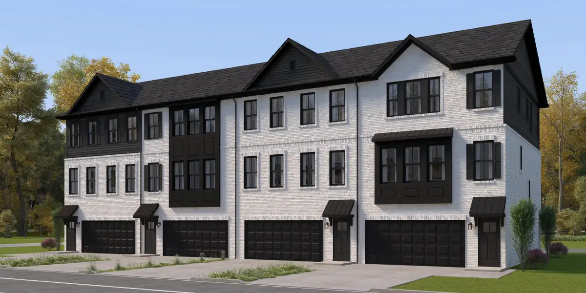 Representative exterior photo of a completed home built from the Yadkin by Caruso Homes in Midtown Rows, Fuquay Varina, NC (Image 17). Representative exterior photo of a completed home built from the Yadkin by Caruso Homes in Midtown Rows, Fuquay Varina, NC (Image 17).