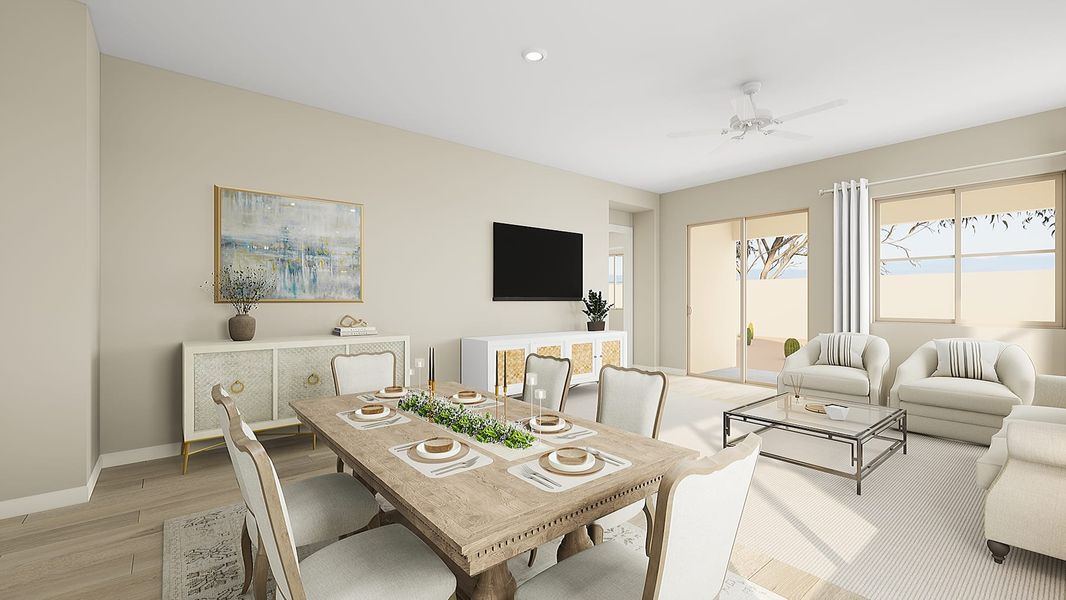 Representative furnished interior of a home built from the Artesa Plan 3515 by Tri Pointe Homes in Waterston Central, Gilbert (Image 6).
