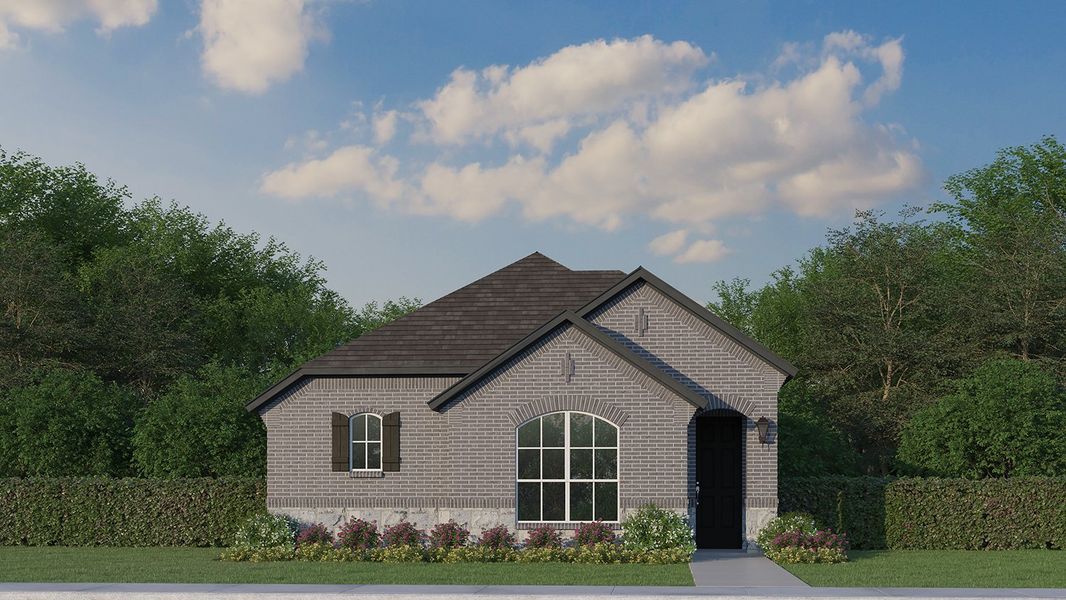 Plan 1452 Elevation A w/ Stone