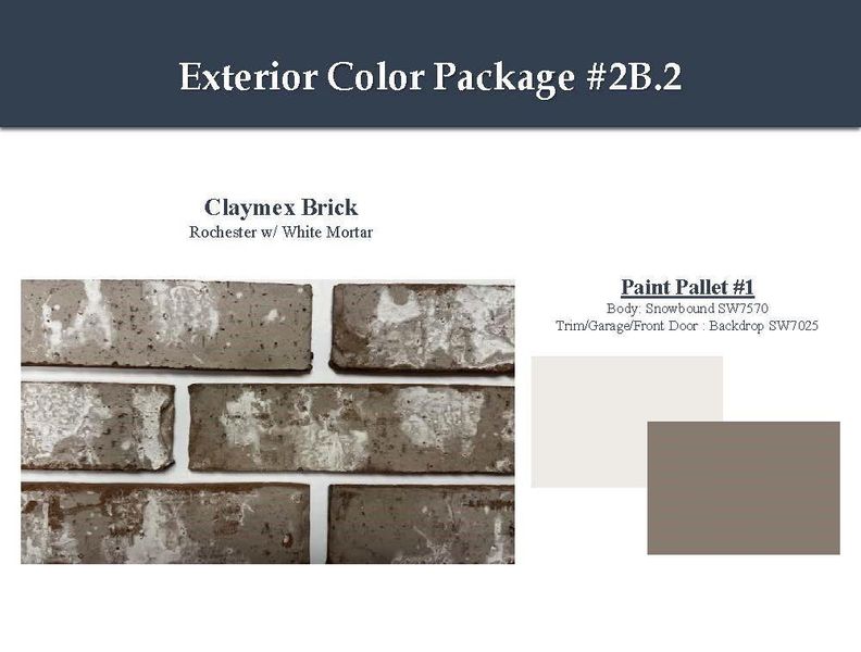 Sample of building materials used in homes in Windrose Green 45', Angleton (Image 4).