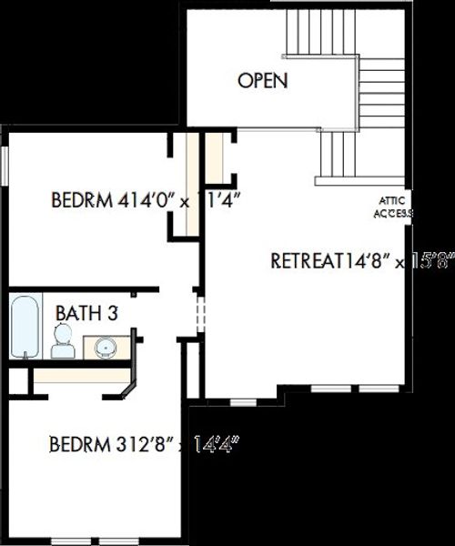 2D floor plan layout of this home in Walden Creek – Summit Collection, Montgomery, TX (Image 4).