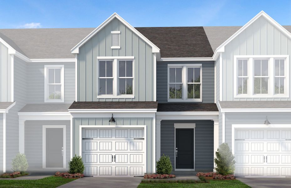 Front exterior of a new home in Sedgefield Green, Greensboro, NC, highlighting curb appeal (Image 1). Front exterior of a new home in Sedgefield Green, Greensboro, NC, highlighting curb appeal (Image 1).